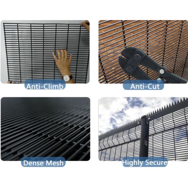 Green Pvc Coated Welded Anti Climb 358 Security Fencing 12.7 * 76.2mm * 4.0mm