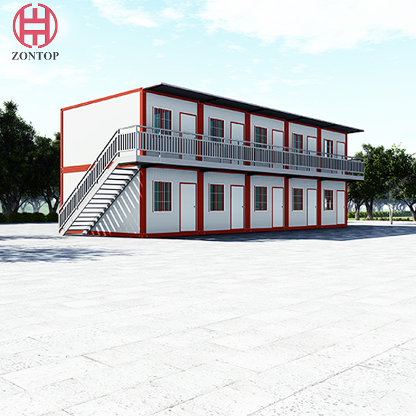 Zontop Modern Luxury Easy Assemble Steel Prefabricated 2 Story Frame 20ft 40 Ft Shipping Container House