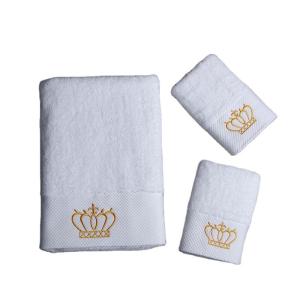 China Hotel and Household Pure Cotton Towels with Custom Logo in White Color Scheme factory