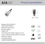 IP67 Waterproof mini underground lights COB inground light/led buried lamp for