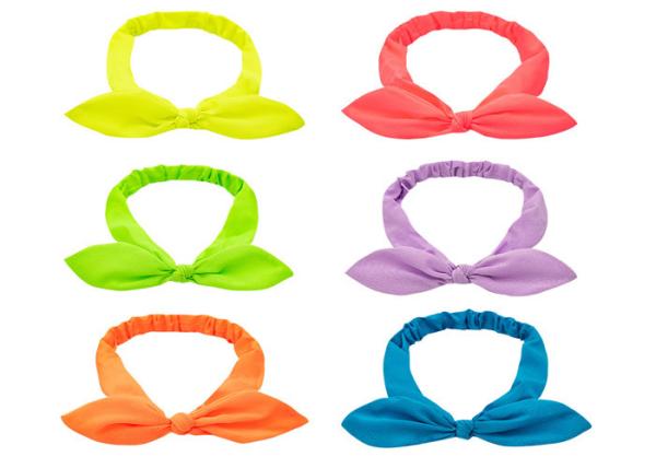 Fluorescent cute fabric Rabbit ears elastic headband Cross border women's hair