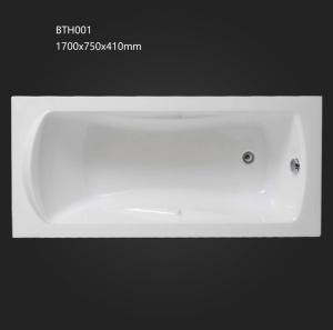 China Acrylic Drop-In Bathtub Modern Built-In Tub White Color Rectangle Shaped factory