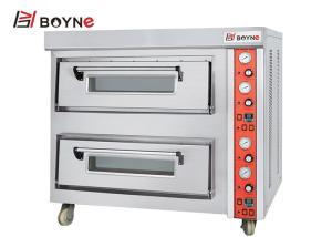 China Double Layer Stainless Steel Deck Oven 220v Gas Pizza Baking Equipment factory