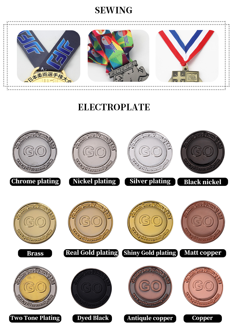 Brass Round Metal Sports Medal 3D Antique Silver Plated Commendation With Ribbon