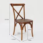 Commercial Furniture Stackable Vintage Cross X back Wood Dining Chairs for