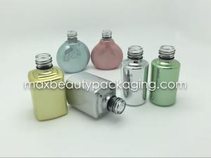 China uv metallic color gel polish bottle high quality thick and strong powder coating gel bottle nail polish packaging factory
