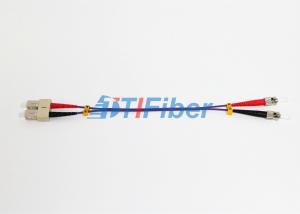 China ST - SC Patch Cable Fiber Optic Patch Leads 3.0mm Violet Color OFNR Outer Jacket factory