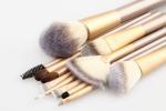 2016 best sells 12pcs cosmetic brush set silver nylon hair with PU bag