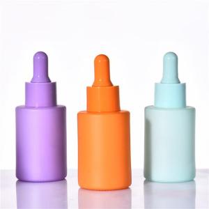 China Macaron Colorful Customized Colors Glass Essential Oil Bottle and Plastic Smooth Dropper factory
