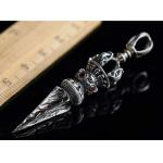 Men's Stelring Silver Wheat Chain Thai Silver Vintage Vajra Pestle Amulet