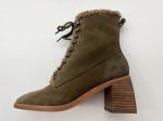 Women's waterproof non-slip lace-up winter dress boots，soft cow suede leather