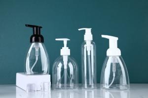 China Transparent shampoo bottle，hand wash bottle ,empty plastic spray bottle with pump , with different shape factory