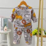 Full Flower Long Sleeve Pj Set Cotton Pyjamas Odor Resistant For 80cm height