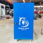 Steel Blue White Saddle Box Tack Locker For Horse Equipment Storage