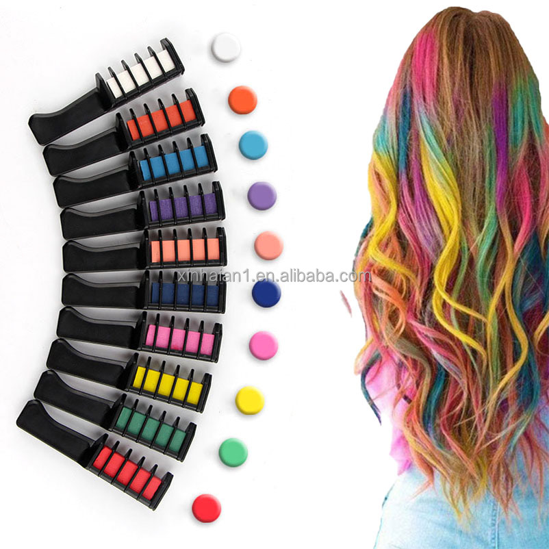 Kids Safe Hair Chalk Comb Set Washable Hair Dye Chalk for Temporary Hair Color Salon