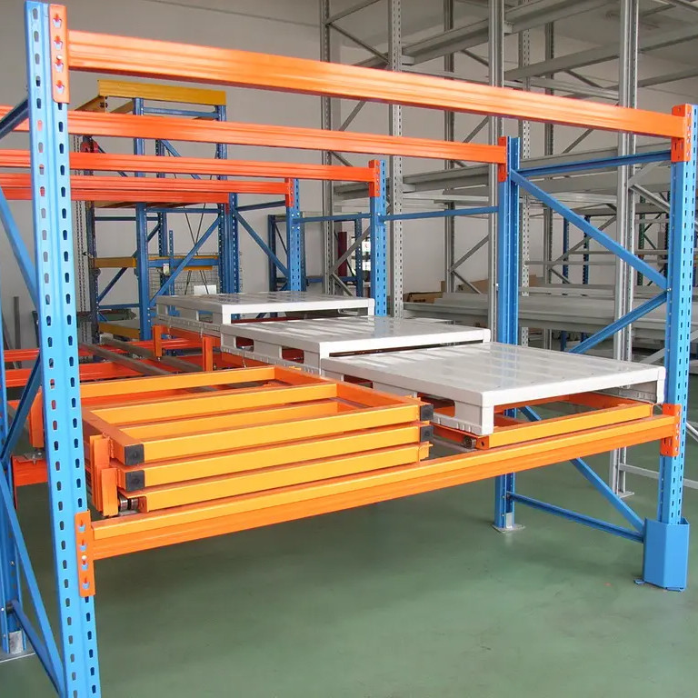 Warehouse Push Back Racking System Customized Pushback Racking System