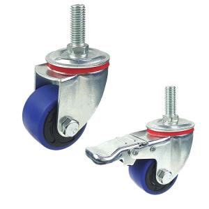 China 30mm 2 Inch High Capacity Blue TPR M12 Threaded Stem Caster factory