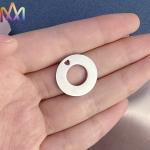 Stamping Punched 304 Stainless Steel Circle Disc Pendant