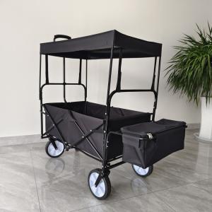 Collapsible Foldable Wagon With Removable Canopy Utility Folding Wagon With 360