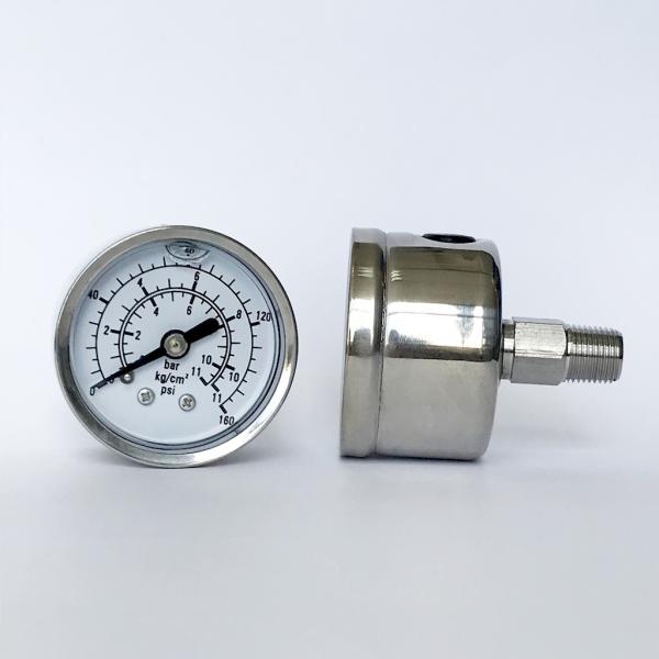 11 Bar 1.5 Inch Oil Pressure Gauge Treble Scale Manometer Axial Mount Fluid