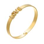Letter 18K Gold Bangle Personalized Name Bracelets Gold Plated OEM ODM