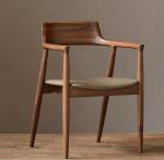 North European PU Leather Pads Solid Wood Dining Chair for Restaurant NO Folded