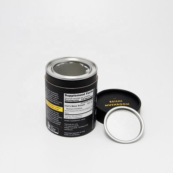 Custom Printed Round Paper Tube Packaging with Easy Open End and Metal Lid for Food Snacks Powder Nuts