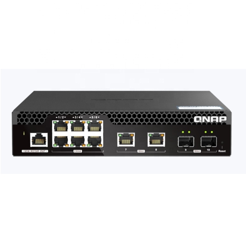QSW-M2106R-2S2T 6x2.5GbE RJ45 Port 2x10GbE RJ45 Port 2x10GbE SFP Optical Port L2 Web-based NMS Switch