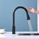 Wanhai Cartridge Black SUS304 35mm Touch Sensor Kitchen Faucet