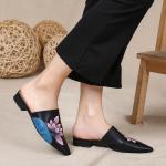 S471 Summer 2020 Retro Ethnic Style White Shoes Female Painted Lotus Sandals And