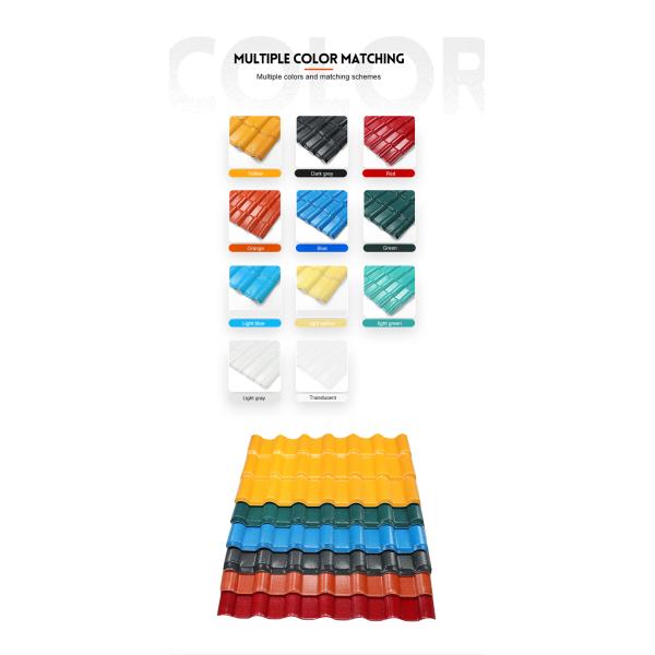 Waterproof Plastic Traditional Chinese Roof Tiles 2.3-3.0mm Thick