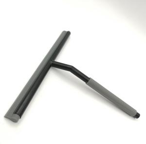 China Black Shower Glass Scraper With Grey Silicone Blade Hook ISO9001 Approved factory