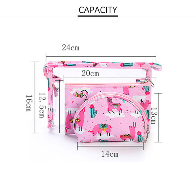 Custom Cute Cartoon Waterproof Polyester Cosmetic Bag Wash Bag