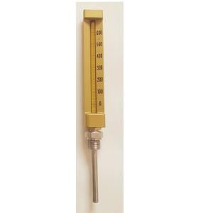 China Liquid Temperature 600C 150mm Industrial Glass Thermometers 1/4'' NPT factory