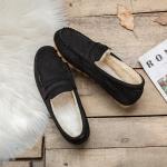 2022 Autumn Plus Velvet Peas Shoes Flat Soft Bottom Tendon Cotton Shoes Women