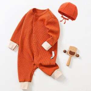 China 2023 Newborn Waffle Cotton Hood Romper Jumpsuit for Baby Girl Boy Baby Clothes Set Baby Romper factory