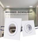 White Recessed Housing GU5.3 GU10 Downlight Fitting COB Square Ceiling Light