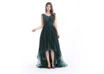 Green Custom Size Arabic Long Evening Dresses , Soft Handfeeling Arabic Lace