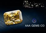 High Hardness Yellow Colored Moissanite , Radiant Cut Moissanite