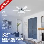 32 inch 6 MDF blade ceiling fan light controlled by remote and pure copper motor