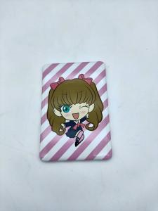 China Square Custom Made Metal Badges Cute Girl Tinplate Material Paper Stents factory