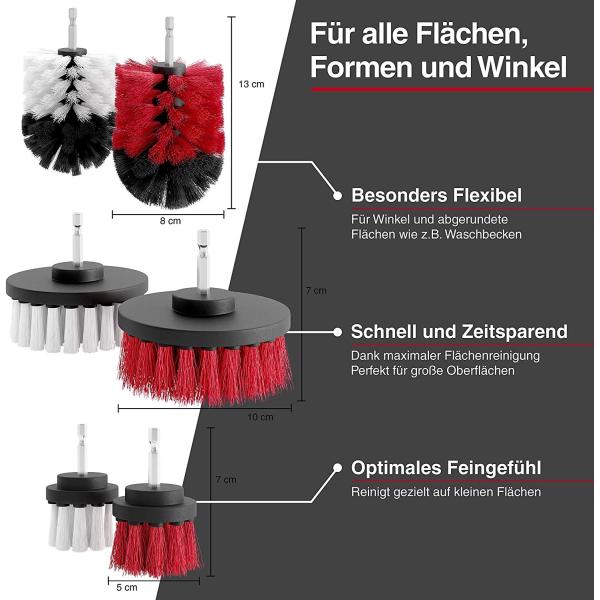 China 6 soft & hard brushes for the cordless screwdriver drill cleaning brush factory