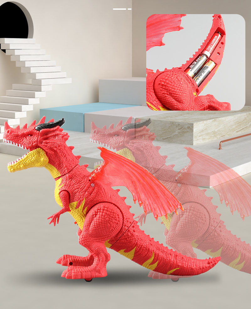 PVC Children'S Electric Spray Toy Flying Dragon With Light And Sound Spray Walking Dinosaur Model Toy