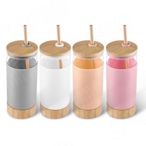 21oz Silicone Glass Storage Bottles Tumbler With Straw