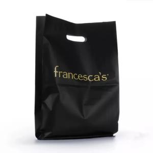 China 5 KG Shopping Printed Black Plastic Die Cut Handle Bag factory
