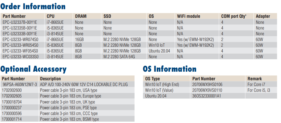 -Advantech- Embedded PCs EPC-U Series EPC-U32335B-00Y1E ,price favorable Ready to Ship