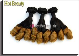 China Tangle Free 7A Grade Virgin Hair Omgbre Spring Curl Weave Two Tone Color factory