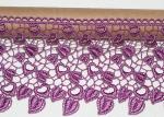 Pink Guipure Lace Ribbon Embroidery Fabric With Heart - Shaped / African Cord