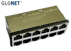 China EMI Gasket Light Pipes10G RJ45 Connector Gigabit Ethernet Jack Through Hole factory