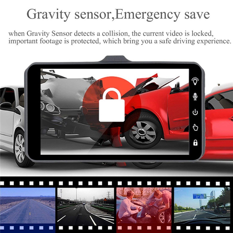 ODM Car Dual Lens Driving Recorder With GPS 170 Degree Wide Angle
